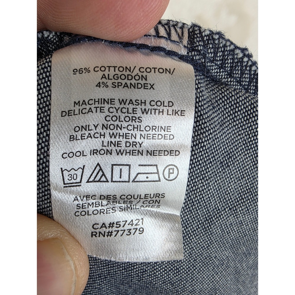 Ann Taylor Factory Navy Blue Chambray Cotton Stretch Shorts Womens‎ 16 583416 - Picture 8 of 8